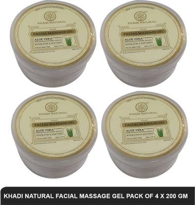 Khadi Natural Facial Massage Gel Aloe Vera With Licorice Cucumber Extracts Pack Of 4 200g Buy Baby Care Products In India Flipkart Com