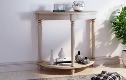 Decorhand Hand Crafted Wooden Off White Console Table For Living Hallway Room Solid Wood Side Table Price In India Buy Decorhand Hand Crafted Wooden Off White Console Table For Living Hallway Room Solid