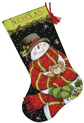 Needlepoint Stocking Kit Dimensions Crafts Needlepoint Stocking Kit Snowman And Bear Crafts Needlepoint Stocking Kit Snowman And Bear Shop For Dimensions Products In India Flipkart Com