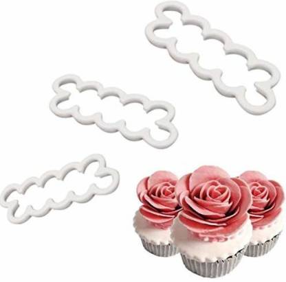 4PCS 3D Rose Petal Flower Cake Cutter Fondant Tool Decorating Mould Sugarcraft 