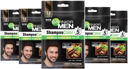 GARNIER Men Shampoo Based Hair Color,Brown Black  (Pack of 5) , Brown   - Price in India, Buy GARNIER Men Shampoo Based Hair Color,Brown Black   (Pack of 5) , Brown