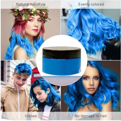 ADJD Blue Hair color wax washable instant hair colour for man and woman  style your hair with yellow colour hair wax 100gm , Blue - Price in India,  Buy ADJD Blue Hair