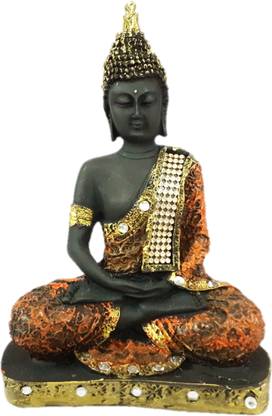 Afterstitch Buddha Orange Statue Meditating Idols For Garden Home Decor Hand Mudra Living Room Door Entrance Decorative Items Showpiece Figurine Decorative Showpiece 22 Cm Price In India Buy Afterstitch Buddha