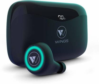 Wings PowerPods With PowerBank Function Bluetooth Headset  (Black, True Wireless)