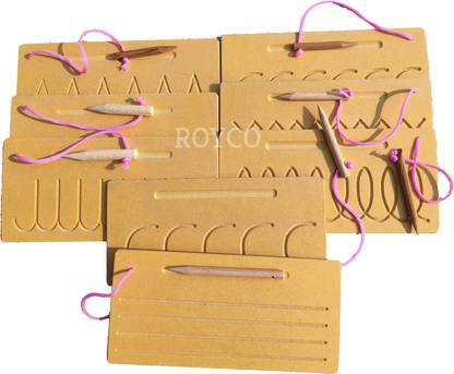 ROYCO WOODEN 8 PATTERN EDUCATIONAL TRACING BOARD FOR BOYS AND GIRLS Educational Board Games Board Game