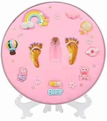 Best New Mom Gift Foot Impression Photo Keepsake for Girl & Boy Pink Imprint Mold Perfeclan Handprint & Footprint Kit Clay Hand Print for Newborn 