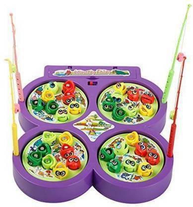 Tenmar Fish Catching Game with 32 Pcs of Fish, 4 Pods (Purple)