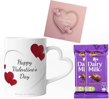 Suppro Valentine Gift For Girlfriend Boyfriend Husband Wife Girls Boys Special Gift Combo White Heart Coffee Mug With Card And Chocolates 10x2 1179 Ceramic Gift Box Price In India Buy