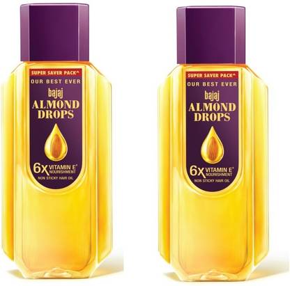 BAJAJ Almond Drops Hair Oil - (650ml x 2) | Reduces Hair Fall | Hair Nourishment | Enriched with Vitamin E and Almond Oil - (Pack of 2) Hair Oil - Price BAJAJ Almond Drops Hair Oil - (650ml x 2) | Reduces Hair Fall | Hair Nourishment | Enriched with Vitamin E and Almond Oil - (Pack of 2) Hair Oil - Price