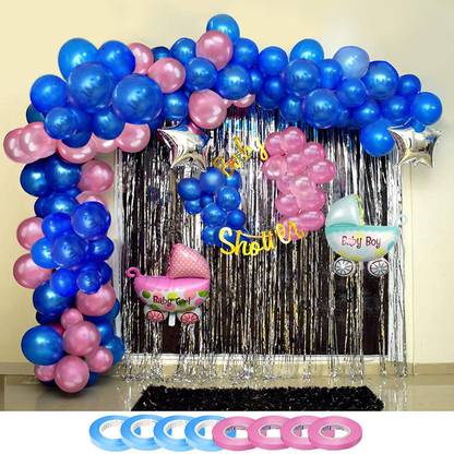 Decor My Party Baby Shower Banner Combo With Metallic Balloons Foil Balloon Decorative Curtains For Welcome Baby Boy Or Girl Party Decoration Price In India Buy Decor My Party