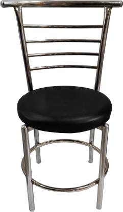 Leather Cushion Steel Chair Black, Most Comfortable Outdoor Dining Chair In India 2021