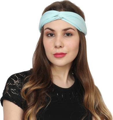 Gym Yoga Polyester headband workout stretchy blue 