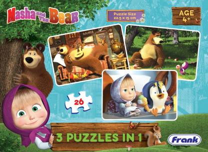 Frank Masha And The Bear - 3 In 1 (26 Pcs) Puzzle