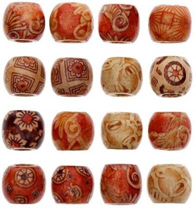 KeyZone Wholesale 100pcs 17mm Mixed Painted Drum Wood Spacer Beads Wooden  Beads for DIY Jewelry Making Hair Accessories - Wholesale 100pcs 17mm Mixed  Painted Drum Wood Spacer Beads Wooden Beads for DIY