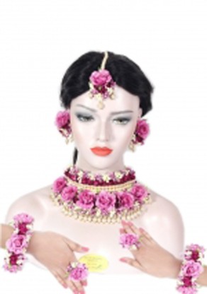 Jewellery Jewellery Sets flower necklace set Indian jewelry indian jewelry mehndi indian jewelry for haldi flower jewelry set Handmade flower jewellery 