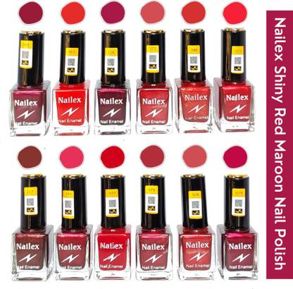 Vakrangee Cosmetics Nailex R Maroon And Red Mix Nail Polish Pack Of 12 9 9ml Each Multicolor Price In India Buy Vakrangee Cosmetics Nailex R Maroon And Red Mix Nail Polish Pack Of 12