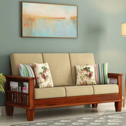 Al Aayat Living Room Wooden Sofa Set, Living Room Sofa Sets Fabric