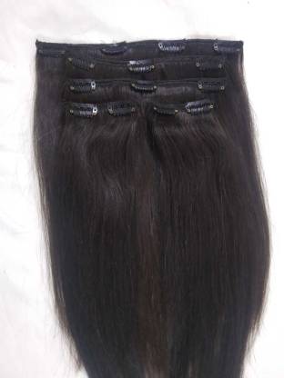 PrettyShineHair 5PCS SET HUMAN HAIR EXTENSIONS CLIP ON REAL CLIP IN  EXTENSIONS FOR WOMEN AND GIRLS 100 NATURAL BLACK EXTENSION 24 INCH Hair  Extension Price in India - Buy PrettyShineHair 5PCS SET