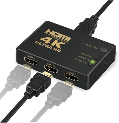 3D 3-in-1-Ausgang HDMI-Switch mit 3 Anschlüssen und 1 Infrarot-Fernbedienung unterstützt Full HD 1080P 