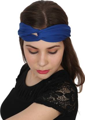 Gym Yoga Polyester headband workout stretchy blue Gym Yoga Polyester headband workout stretchy blue