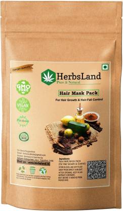 HerbsLand 100 % Pure Bio Organic Hair Mask/Pack Powder for Hair Care | Hair  Nourishment and Hairfall Control | Scalp with Anti-Dandruff Treatment |  Double Filtered for Shiny Hair - Price in