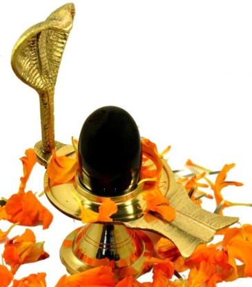 Hindu Pooja Brass Stand with Thali Shaligram Shiva Ling Lingam Shivling Statue 