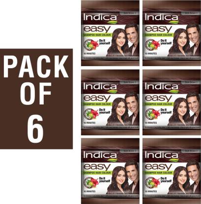 Indica Easy Hair Color Dark Brown, 25 ml Pack of 6 , Dark Brown - Price in  India, Buy Indica Easy Hair Color Dark Brown, 25 ml Pack of 6 , Dark