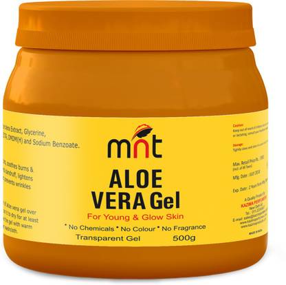 Mnt Natural Aloe Vera Gel 500g For Young Face Glow Skin No Chemicals No Colour No Fragrance Price In India Buy Mnt Natural Aloe Vera Gel 500g For Young Face