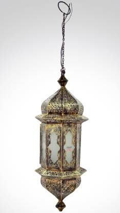 desarrollando Vislumbrar Labe Prop It Up Classic Moroccan Hanging Lamp, Brass Finished, Antique and Gold  Metal Hanging Pendant Light,