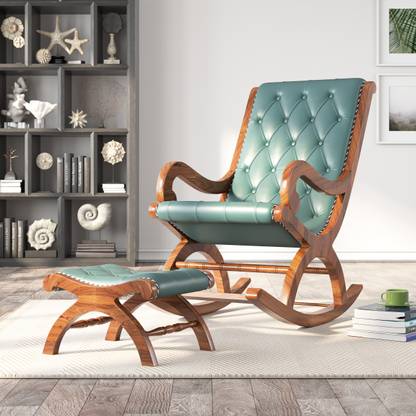 House Of Pataudi Rosewood Sheesham Rocking Chair With Footrest And Cushion Wood Rocking Chair For
