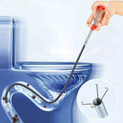 Gabbar Drainage Block Remover Drain Snake Spring Pipe Dredging Tools Multifunctional Cleaning Claw Pipe Cleaners (Length:60cm) Crystal Drain Opener