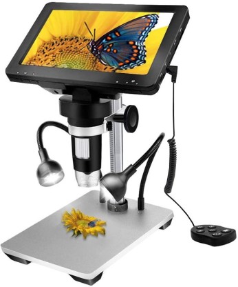 LCD Digital Microscope 4.3 inch 1000X Magnification Digital Microscope,8 LED Adjustable Light,Rechargeable Lithium Battery,Handheld USB Microscope Camera for Phone Repair Soldering Jewelry Biologic 