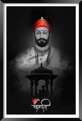 pics Chhatrapati Shivaji Maharaj Black And White Painting inr
