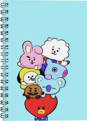 MG Brand BTS BT21 BANGTAN BOYS Kpop Spiral Bounded Rulled Notebook Diary A5  Size A5 Note Book Rulled 100 Pages Price in India - Buy MG Brand BTS BT21  BANGTAN BOYS Kpop