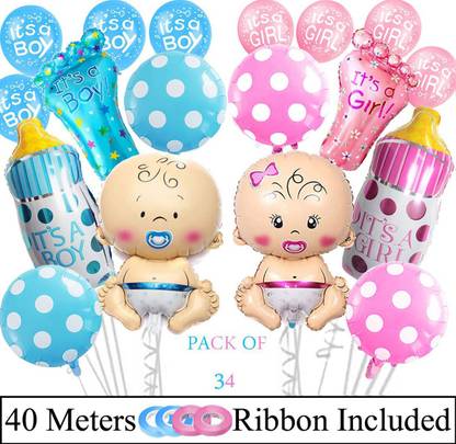 Flipkart Com Decor My Party Printed It S A Boy Girl Printed Foil Balloon Combo For Baby Shower Party Decoration Welcome Baby Decorations Items For Baby Boy Girl Baby