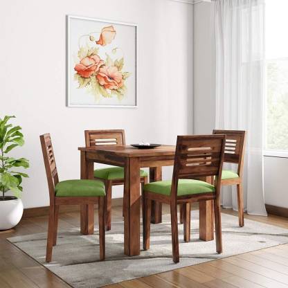 4 Seater Wooden Dining Set Solid Wood, Ready Assembled Dining Room Table And Chairs