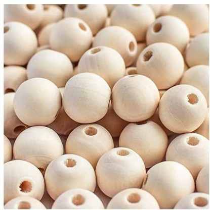 FXSALE 260 Pieces 16mm Wood Beads Natural Unfinished Round Wooden Loose Beads Wood Spacer Beads for DIY Craft Making 