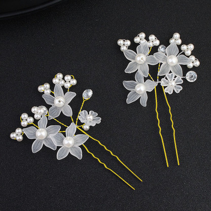 Flower wedding hair pins - Wedding jewellery - Leah S Designs