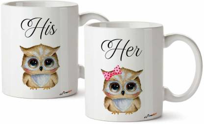 FirseBUY Cute Cartoon Owl Couple Ceramic Coffee Mug Price in India - Buy  FirseBUY Cute Cartoon Owl Couple Ceramic Coffee Mug online at 