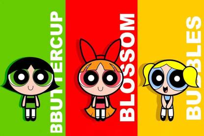 the powerpuff girls waterproof vinyl sticker poster can2547 3 fine art print animation cartoons posters in india buy art film design movie music nature and educational paintings wallpapers at flipkart com