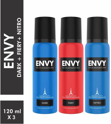 ENVY Dark, Fiery & Nitro Deo Combo Body Deodorant Spray - For Men ...