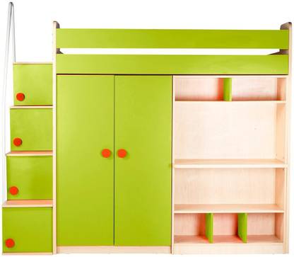 Yipi Flexi Bunk Bed With Upper Bed Wardrobe Study Table In Green By Yipi Engineered Wood Bunk Bed Price In India Buy Yipi Flexi Bunk Bed With Upper Bed Wardrobe