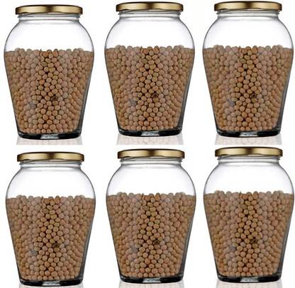 Vetreo 1 Liter Big Pot Glass Jar Kitchen Storage Glass Jars Containers 1000 Ml 1