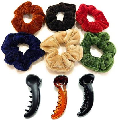 High Profile Combo Set of Banana Hair Clutcher/Mirchi Hair Clip/Claw Clip and Multicolour Velvet Elastics Hair Ties Scrunchies for Women and Girls Hair Accessory Set Price in India - Buy High Profile High Profile Combo Set of Banana Hair Clutcher/Mirchi Hair Clip/Claw Clip and Multicolour Velvet Elastics Hair Ties Scrunchies for Women and Girls Hair Accessory Set Price in India - Buy High Profile