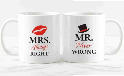 Anniversary Mr and Mrs Always Right Couples Mug Set 20th Anniversary 20 Years of Being Mr Right & Mrs Always Right Novelty Anniversary Gift Mugs Perfect Gift for Christmas 