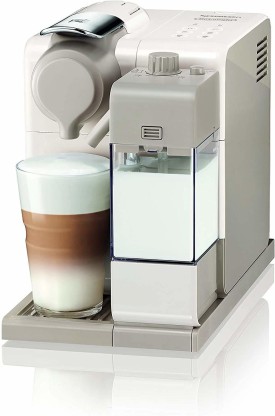 White Single Serve Capsule Coffee Machine 1450W De'Longhi Lattissima One Evo Cappuccino and Latte Automatic frothed milk EN510.W 