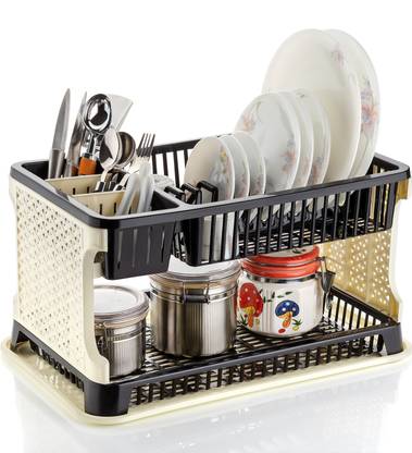 2mech New 3 In 1 Large Sink Set Dish Rack Drainer Drying Rack Washing Basket With Tray For Kitchen Dish Rack Organizers Utensils Tools Cutlery Dish Drainer Kitchen Rack Price In India