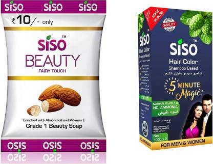 SISO 5 Minute Magic Hair Color 200g with Beauty Fairy Touch Soap 51g (pack  of 5) Price in India - Buy SISO 5 Minute Magic Hair Color 200g with Beauty  Fairy Touch