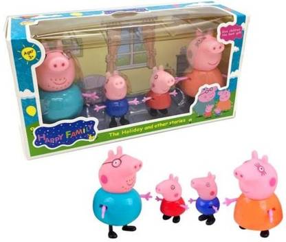 temson peppa pig family toy set of 4 with pig house set animated toys for children for pretend play peppa pig family toy set of 4 with pig house set animated
