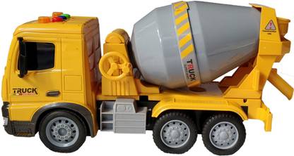Friction Powered Cement Mixer Truck Toy with Lights and Sound Scale 1:18 Friction Powered Cement Mixer Truck Toy with Lights and Sound Scale 1:18